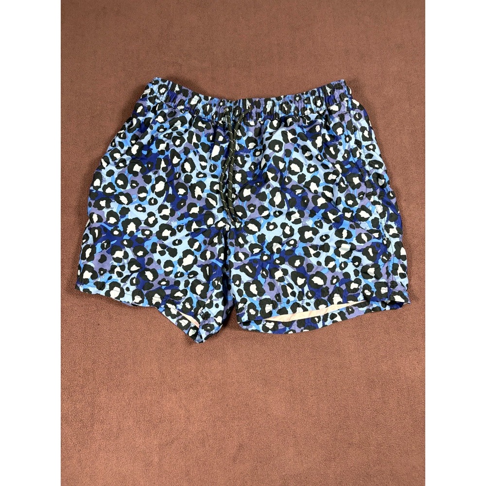 No Boundaries Swim Shorts Mens M (32-34) Multi Leopard Print Mesh Lined Beach